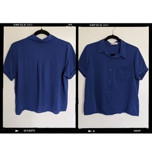 Pink Rose brand- Button Up Short Sleeve Blouse -M